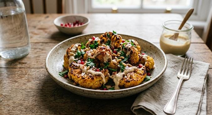 Pečena cvetača s tahini prelivom
