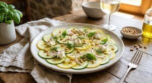 Carpaccio iz bučk s pinjolami